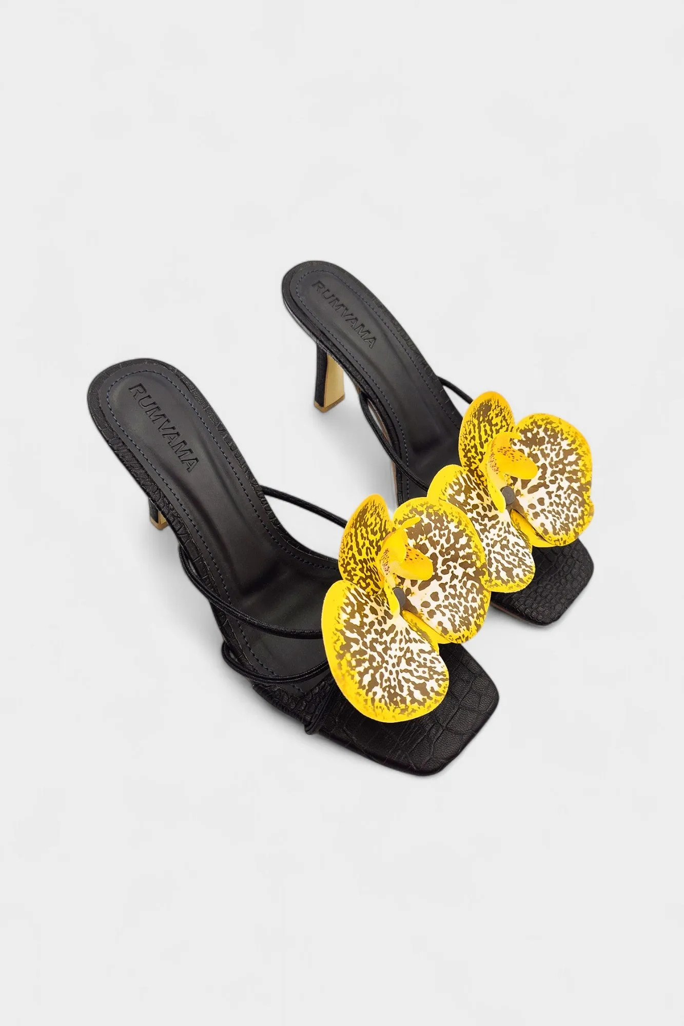 Ochre Orchid Black Heels