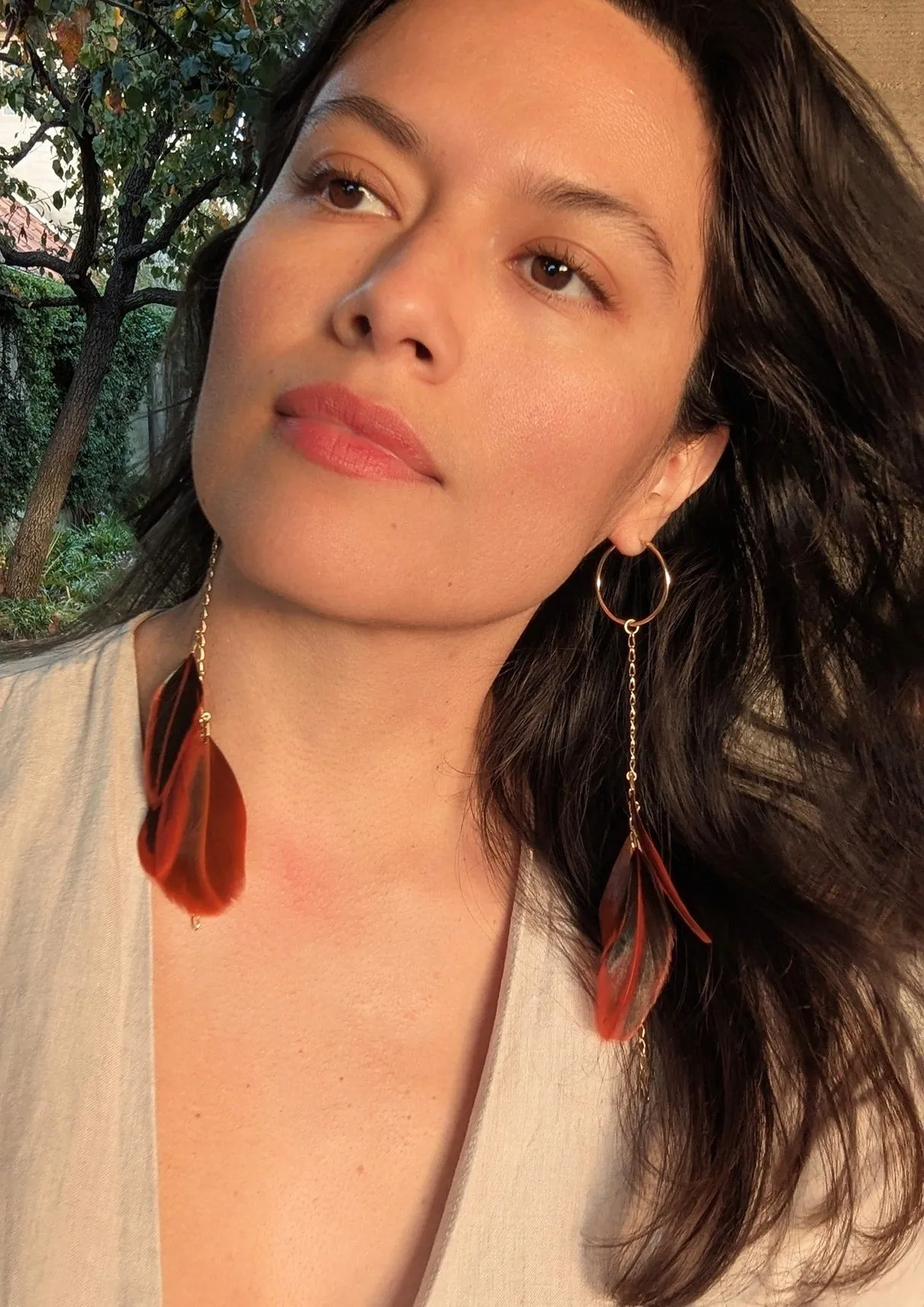 Onna-Bugeisha Feather Dusters Earrings