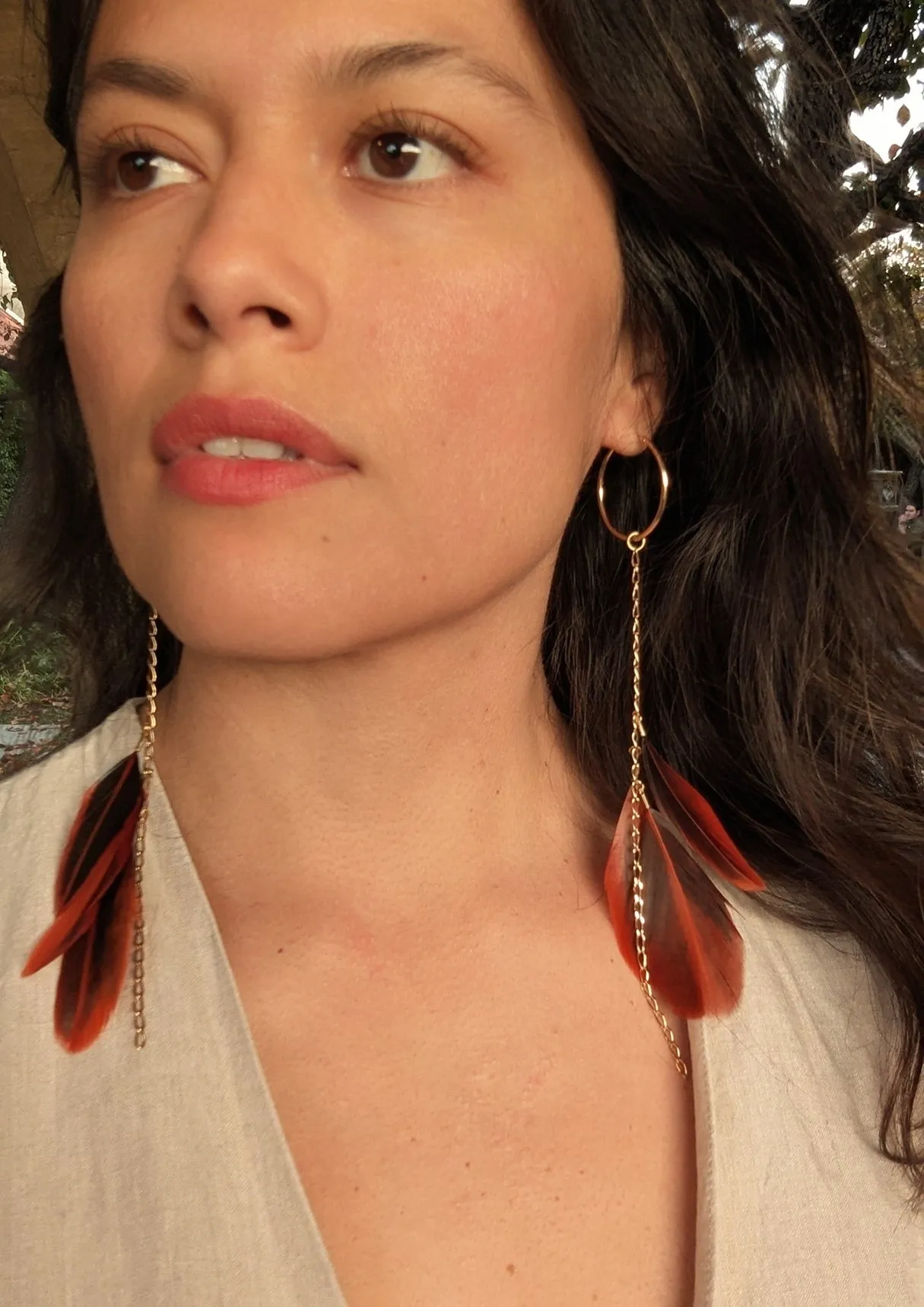 Onna-Bugeisha Feather Dusters Earrings