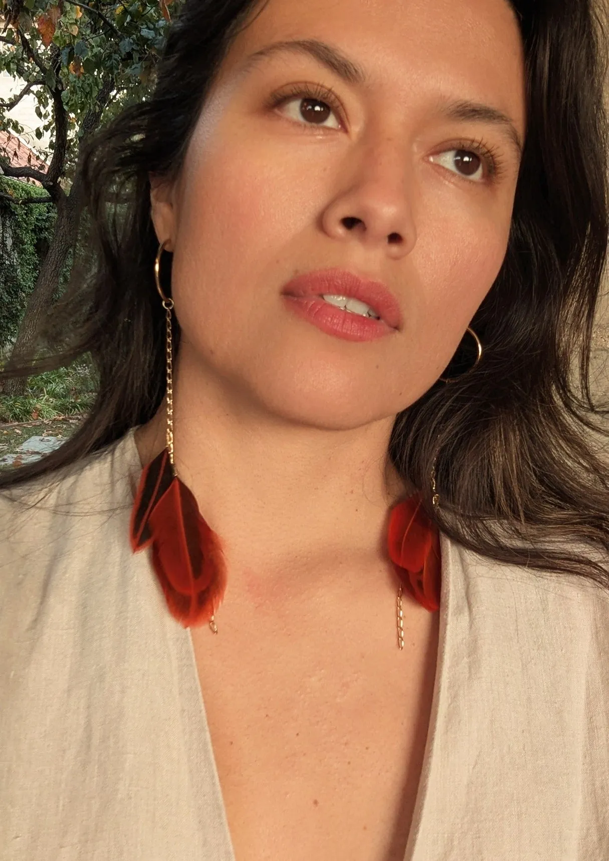 Onna-Bugeisha Feather Dusters Earrings