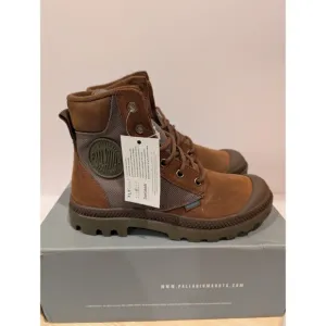 Palladium Pampa Sport Cuff Wpn Leather Canvas Boots Mens 4 Womens 5.5 Brown New
