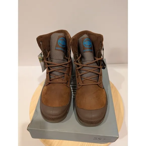 Palladium Pampa Sport Cuff Wpn Leather Canvas Boots Mens 4 Womens 5.5 Brown New