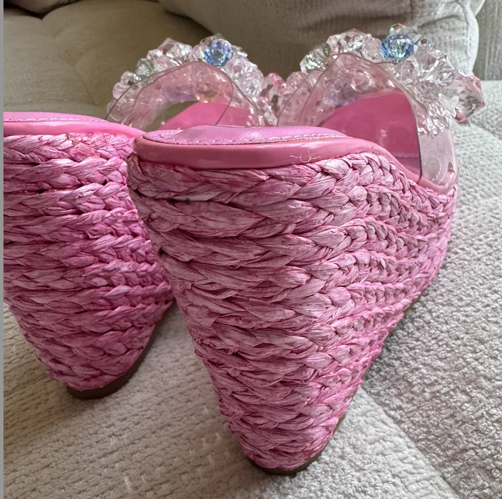 Pink Summer Wedge Heels