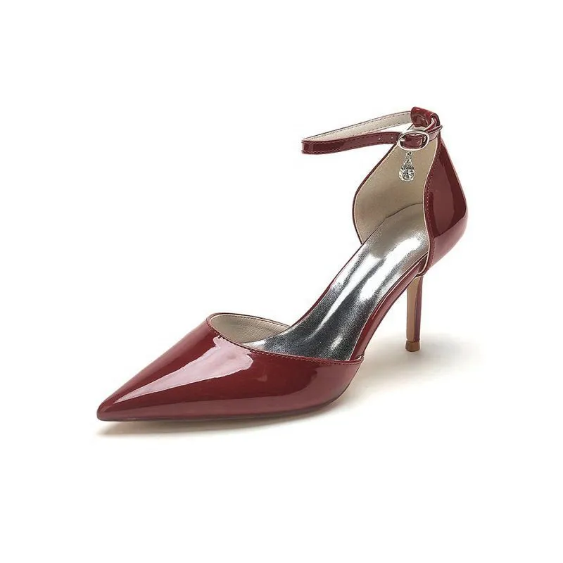 Pointed-Toe High Heels with Ankle Strap