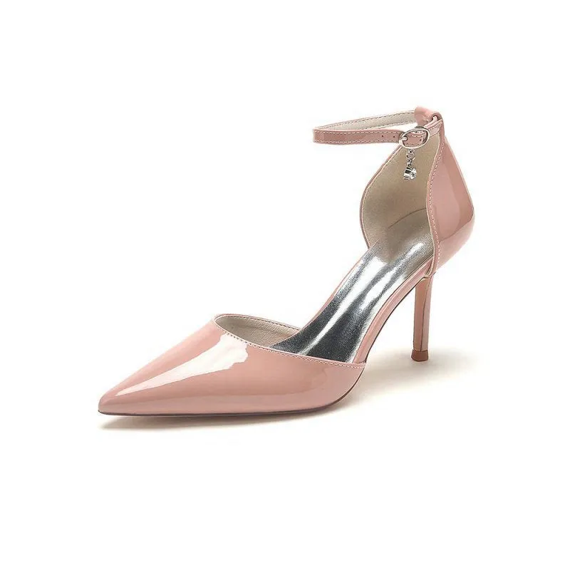 Pointed-Toe High Heels with Ankle Strap