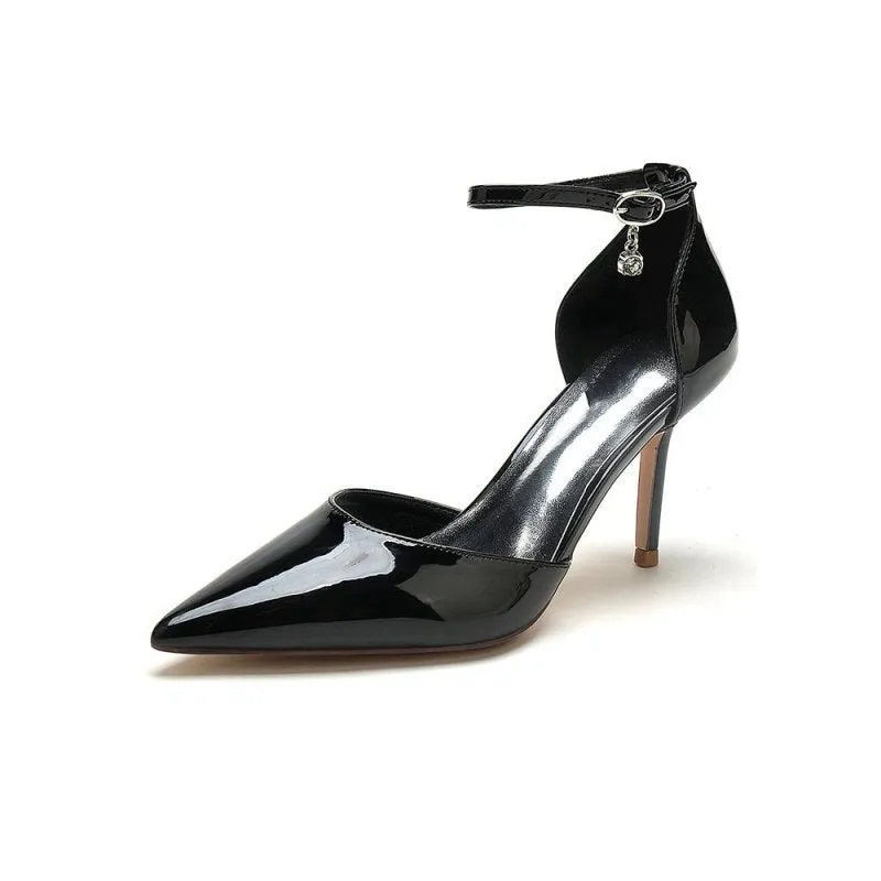 Pointed-Toe High Heels with Ankle Strap