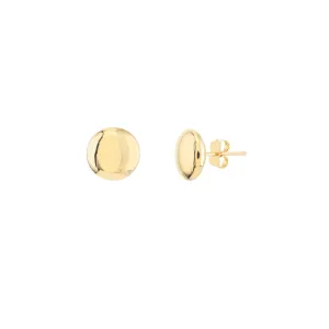 Polished Button Stud Earrings on Post Back