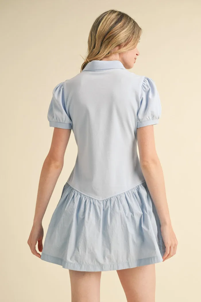Polo Puff Sleeve Dress