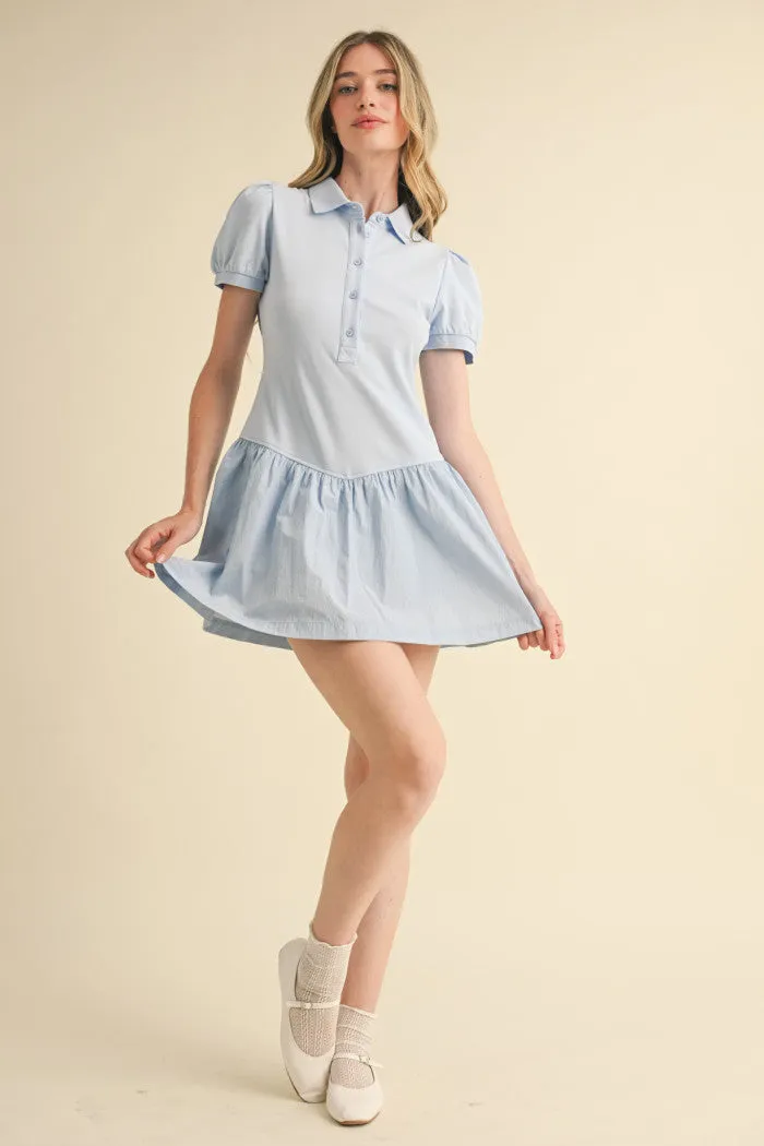 Polo Puff Sleeve Dress