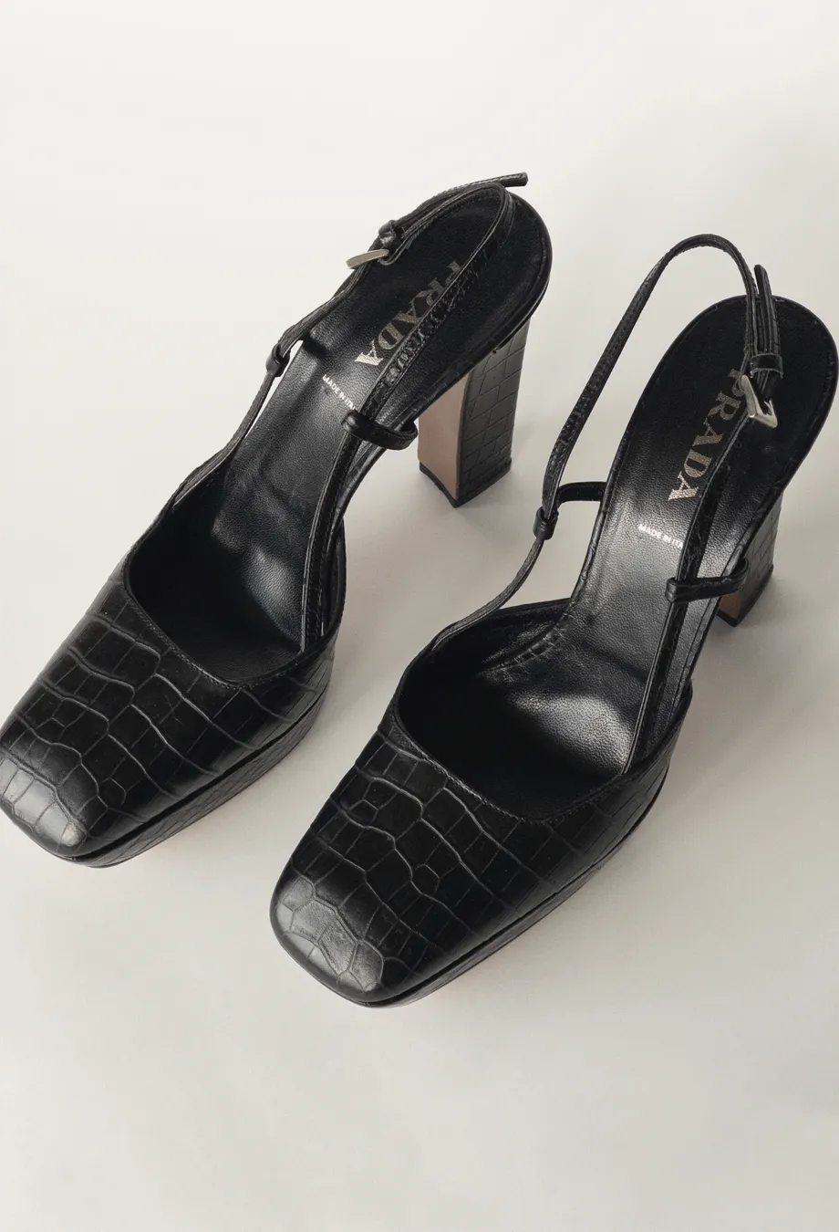Prada FW 2003 Vintage Slingback Platform Heels 39