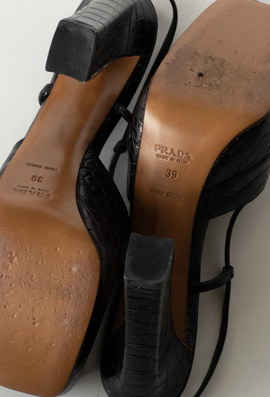 Prada FW 2003 Vintage Slingback Platform Heels 39