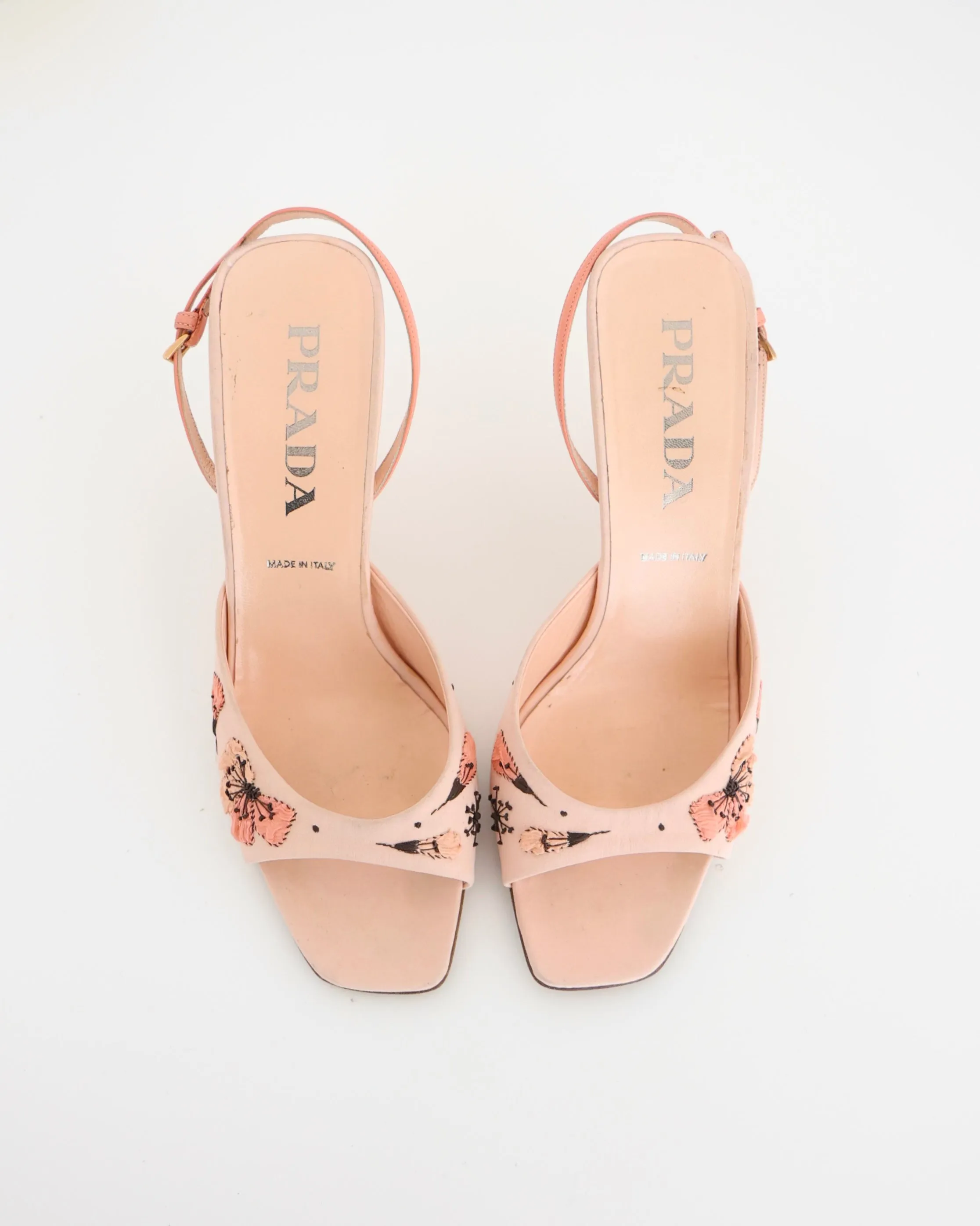 Prada Pink Butterfly Flower Heels