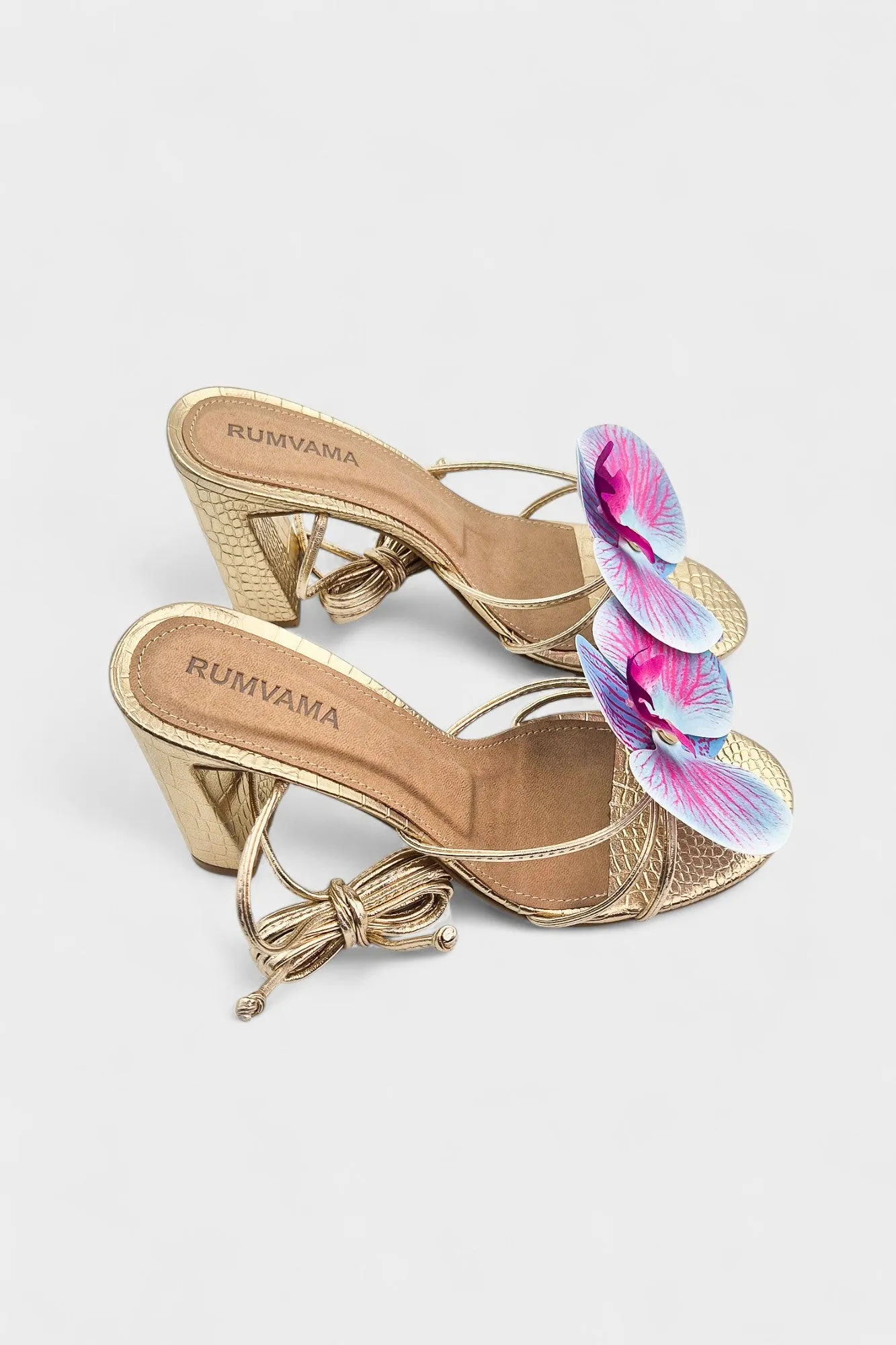 Raspberry Orchid Gold Heels