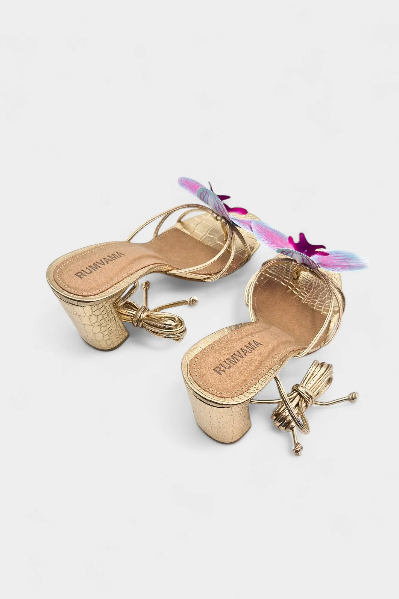 Raspberry Orchid Gold Heels