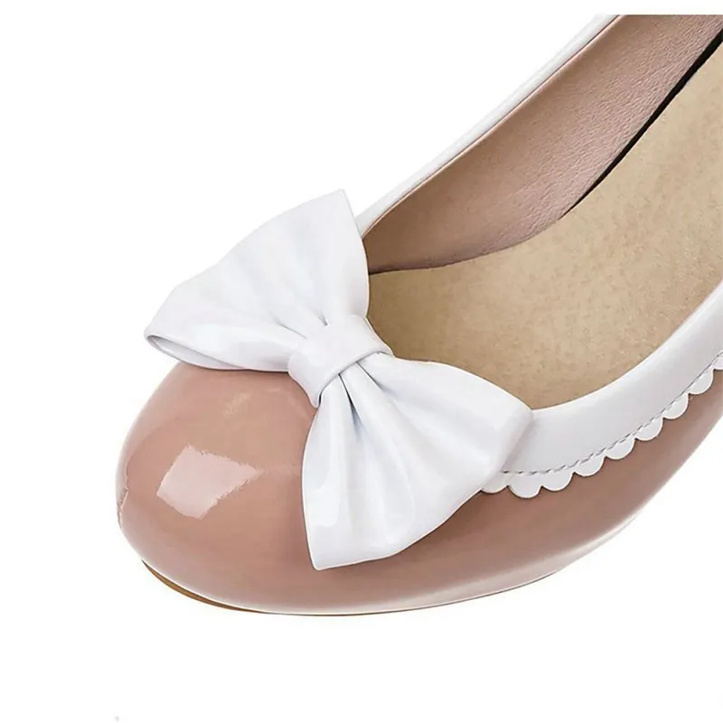 Retro Bowknot High Heels Shoes