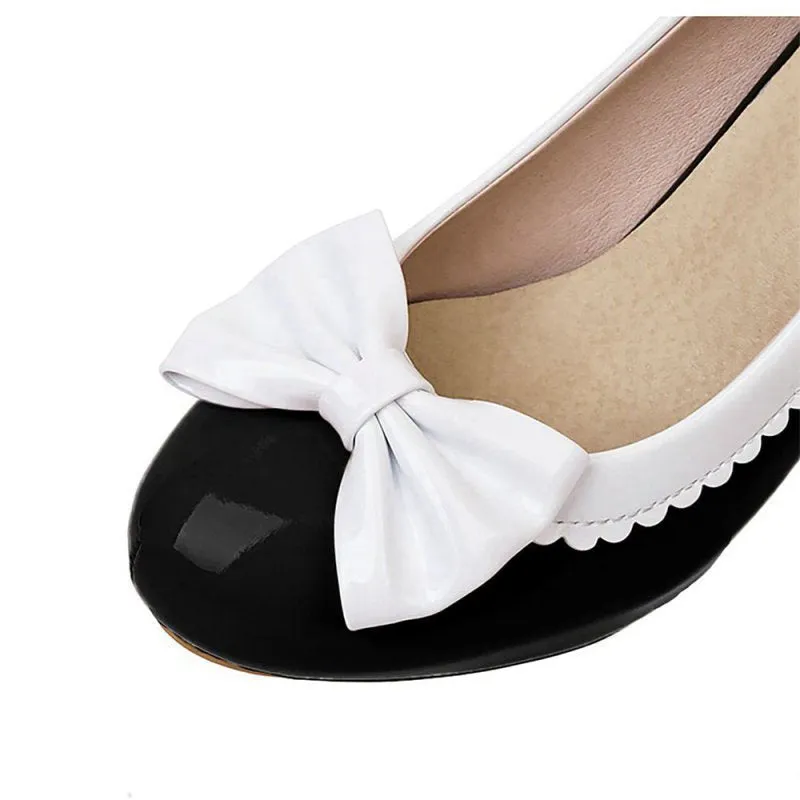 Retro Bowknot High Heels Shoes