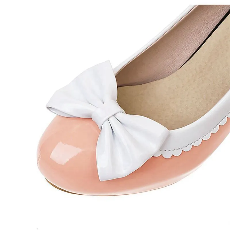 Retro Bowknot High Heels Shoes