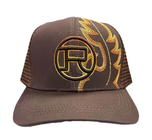 Roper Unisex Flame Logo Brown Cotton Blend Baseball Cap Hat