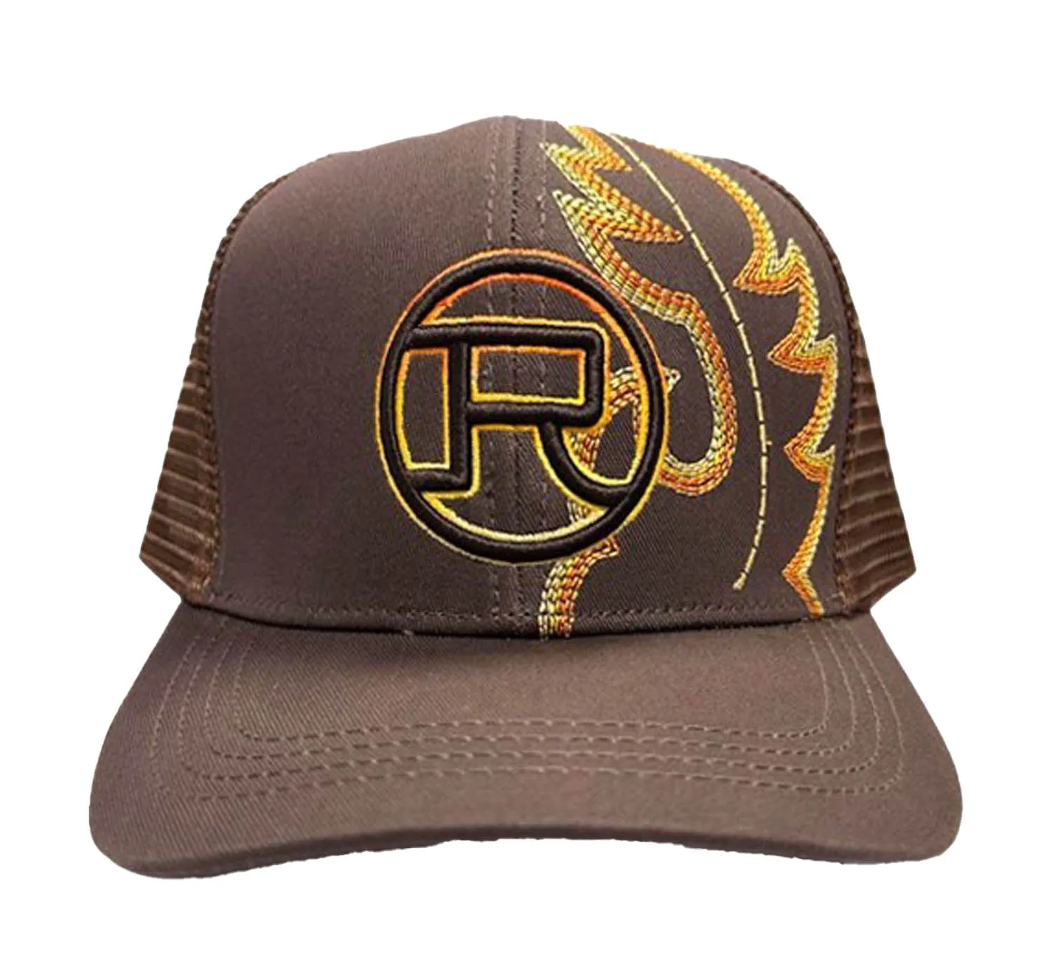 Roper Unisex Flame Logo Brown Cotton Blend Baseball Cap Hat