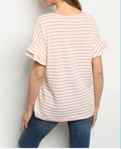 Ruffle-sleeve Top