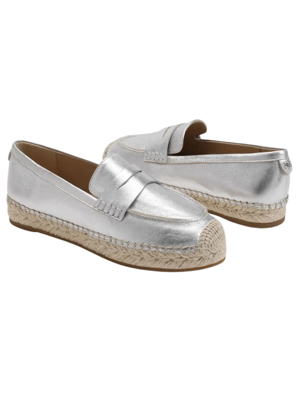 Sam Edelman Kai Espadrille Flat Loafer in Soft Silver
