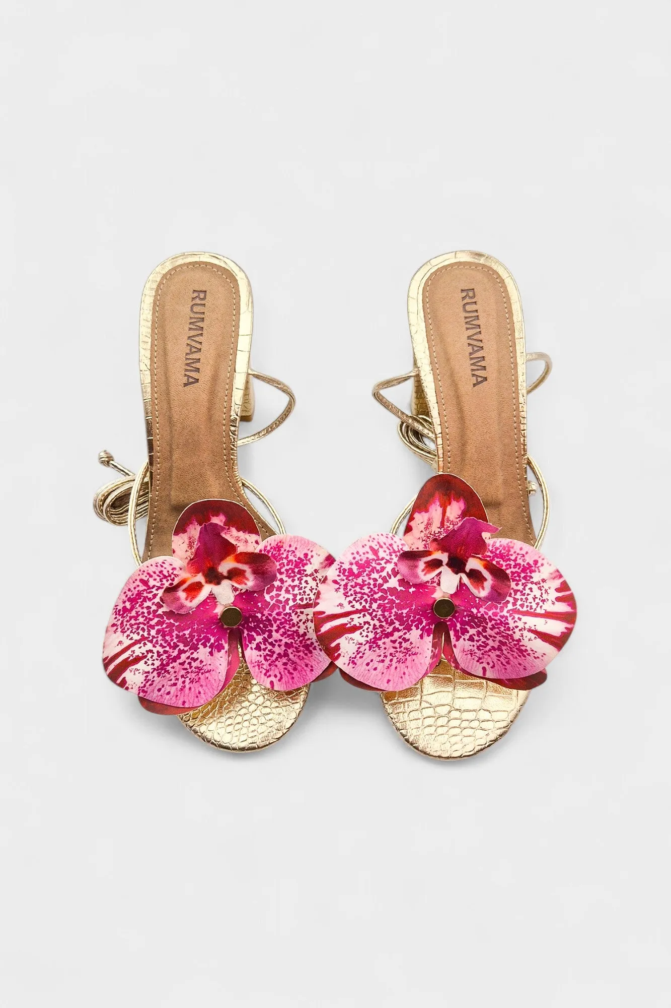 Sangria Orchid Gold Heels
