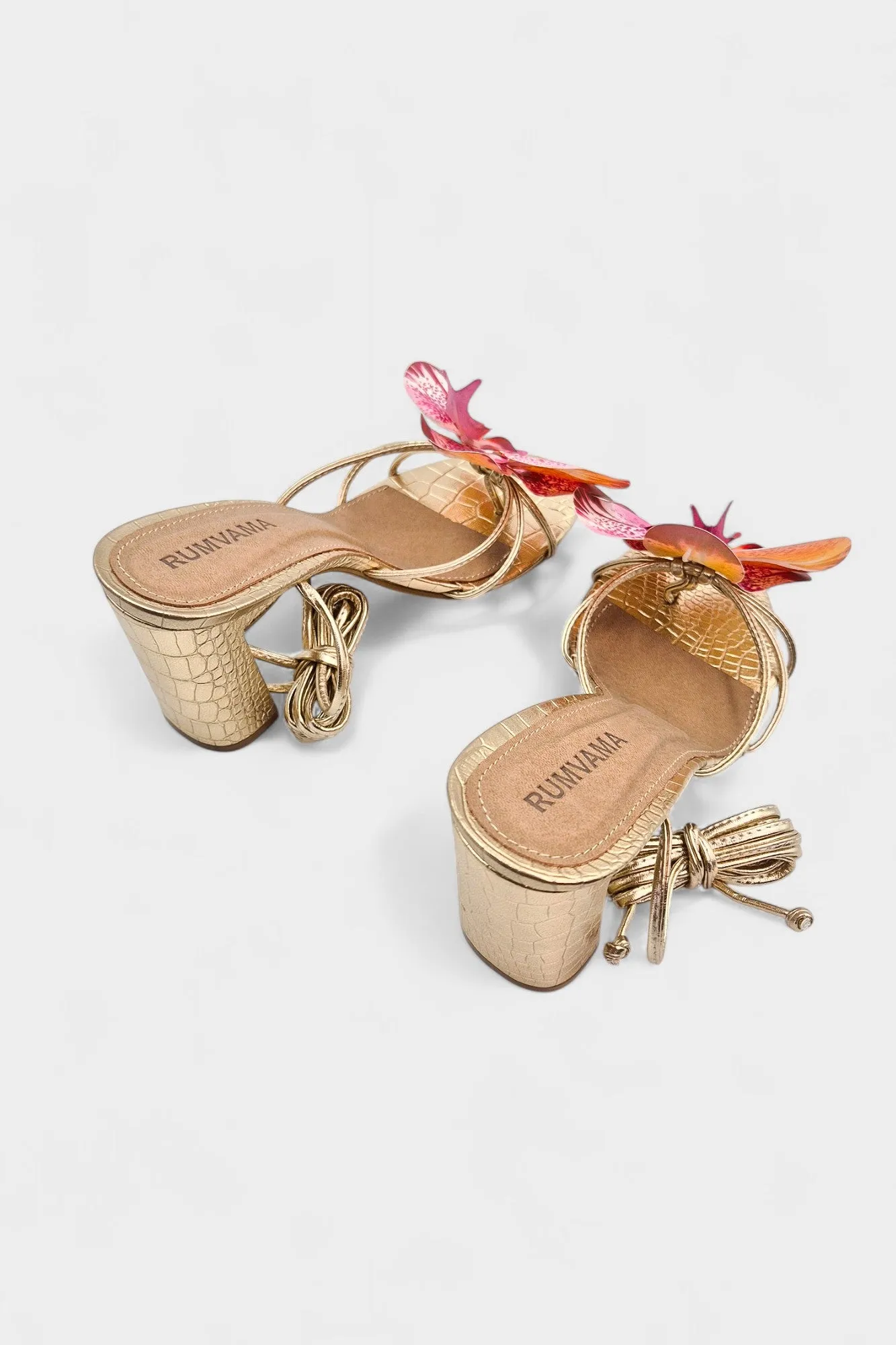 Sangria Orchid Gold Heels