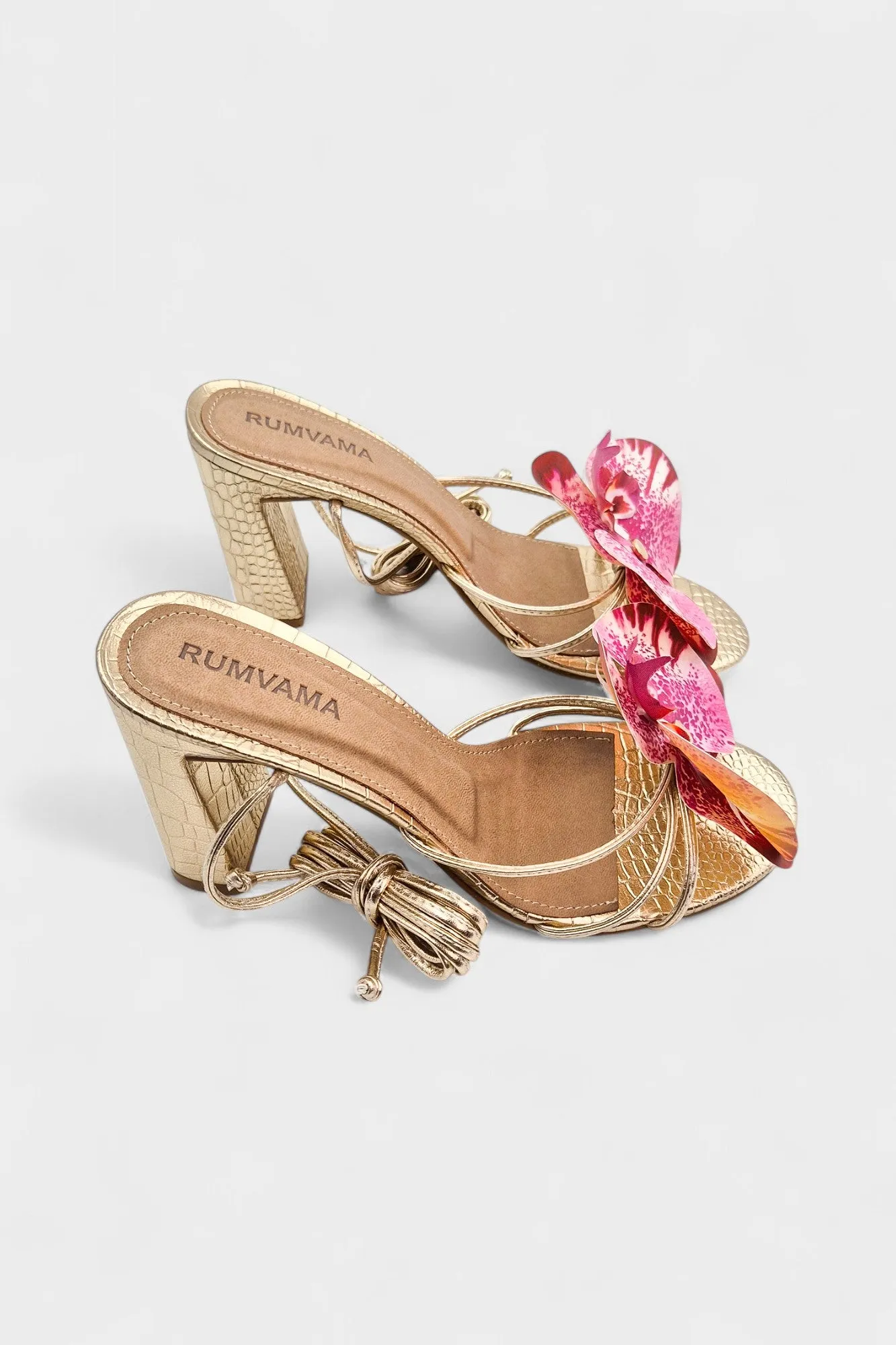 Sangria Orchid Gold Heels