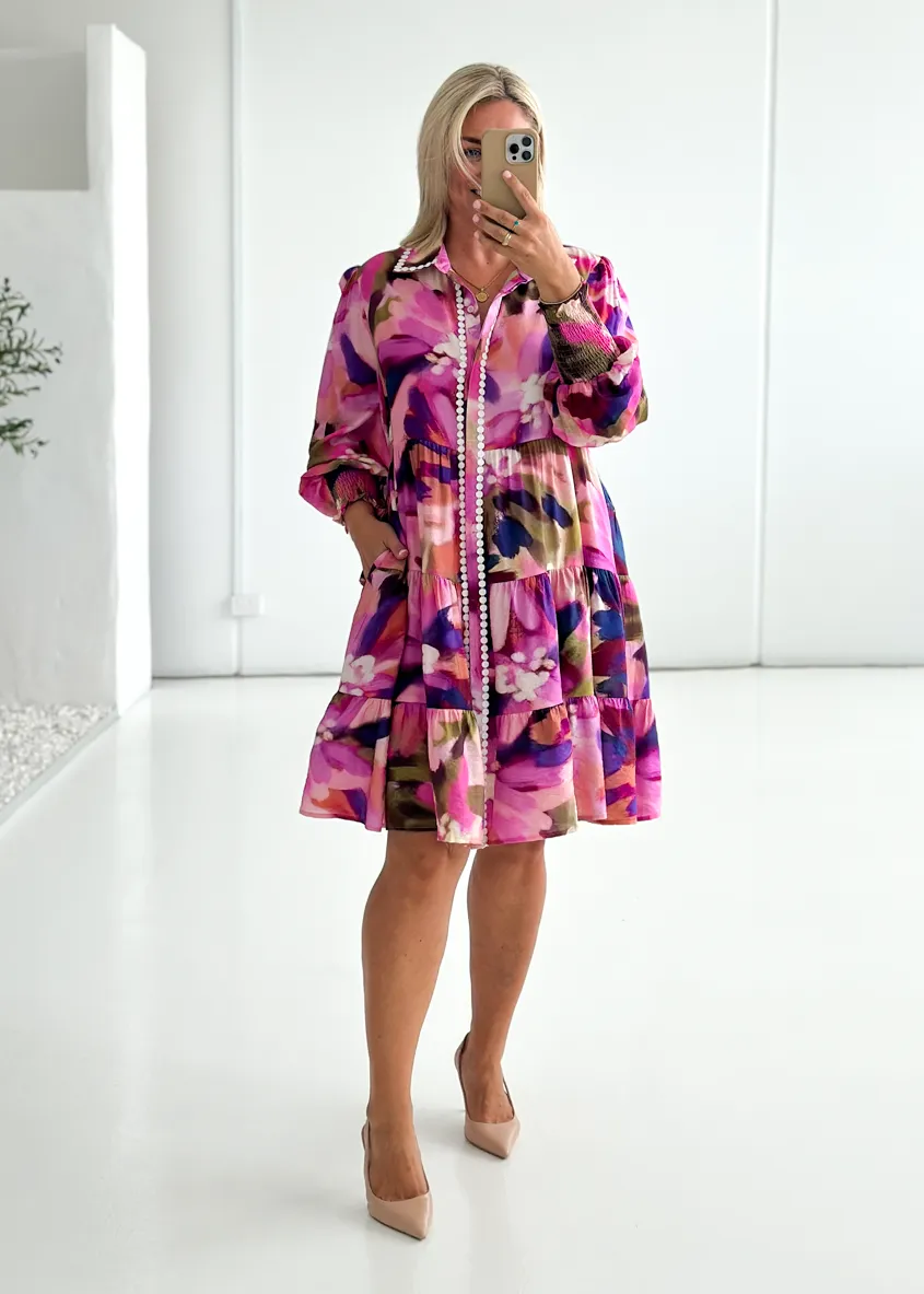 Santorini Dress - Orchid Floral
