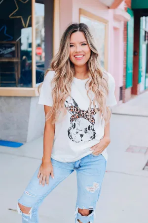 Sassy Bunny Graphic Tee - White