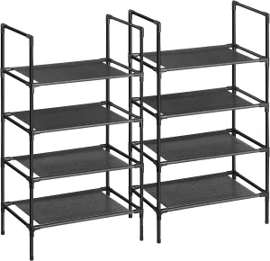 Shoe Storage 4-Tier Organisers with Metal Frame (Set of 2)