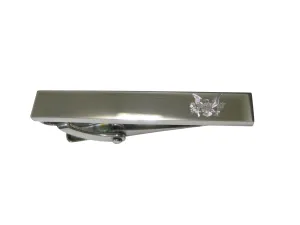 Silver Toned Etched Sleek American Eagle Design Skinny Tie Clip