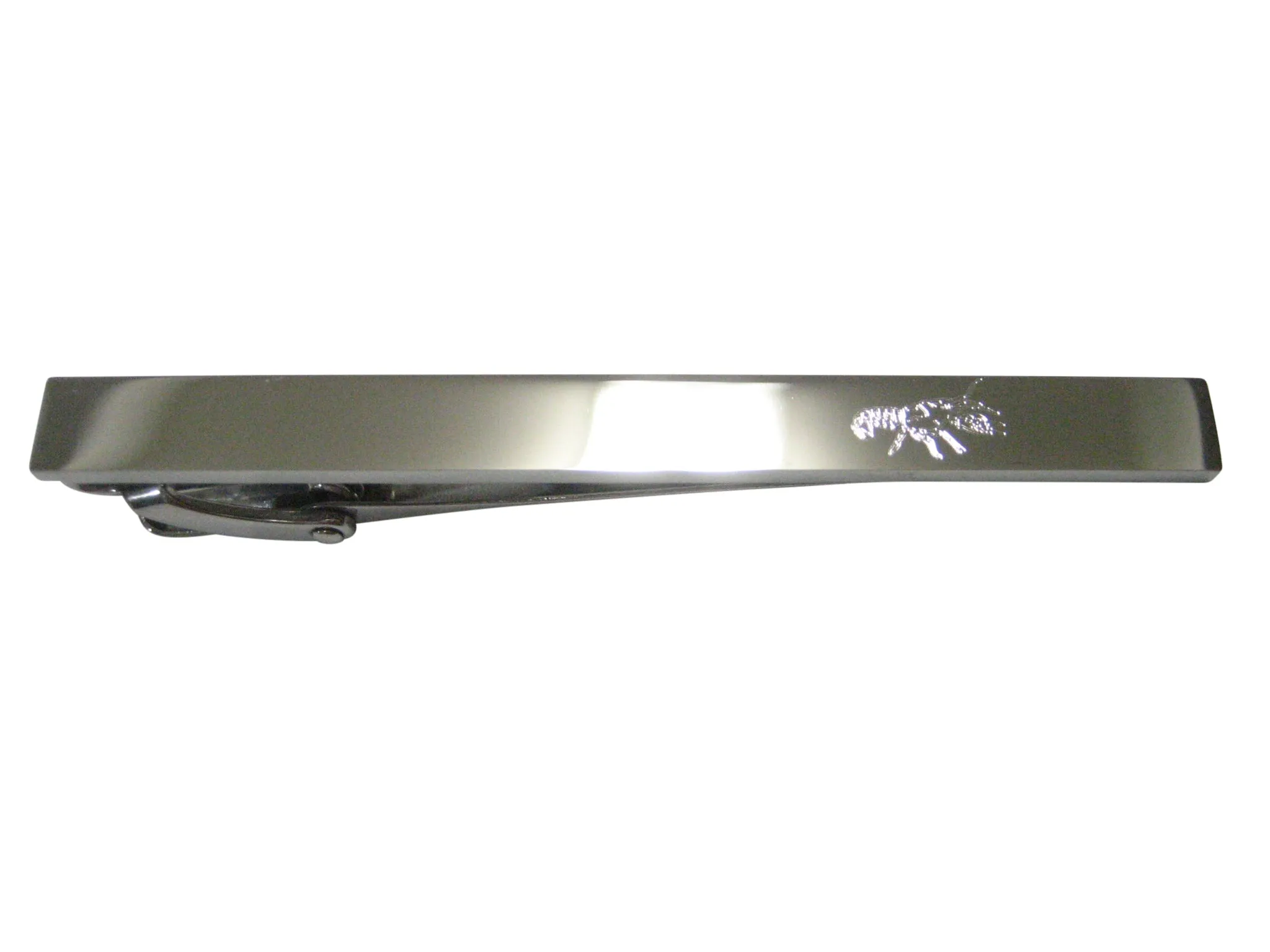 Silver Toned Etched Sleek Crayfish Crawfish Crawdad Tie Clip