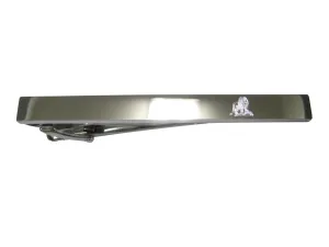 Silver Toned Etched Sleek Full Lion Tie Clip