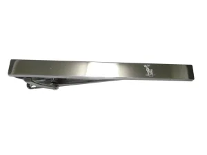 Silver Toned Etched Sleek Full Stag Deer Tie Clip