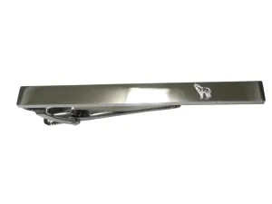 Silver Toned Etched Sleek Howling Wolf Tie Clip