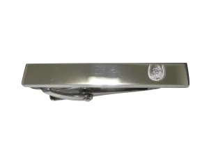 Silver Toned Etched Sleek Maned Horse and Horse Shoe Skinny Tie Clip