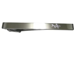 Silver Toned Etched Sleek Piranha Pirana Fish Tie Clip