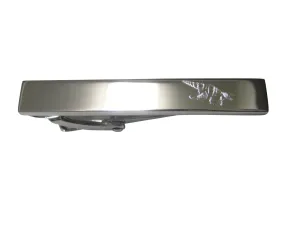 Silver Toned Etched Sleek Sea Shell Skinny Tie Clip