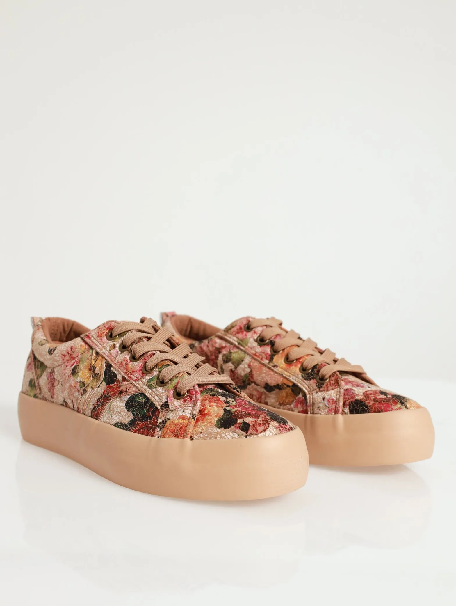 Soft Fordan Floral Sneaker - Taupe