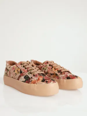 Soft Fordan Floral Sneaker - Taupe