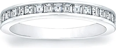 Square Emerald Cut Channel-Set Diamond Band