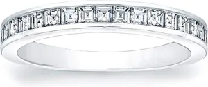 Square Emerald Cut Channel-Set Diamond Band