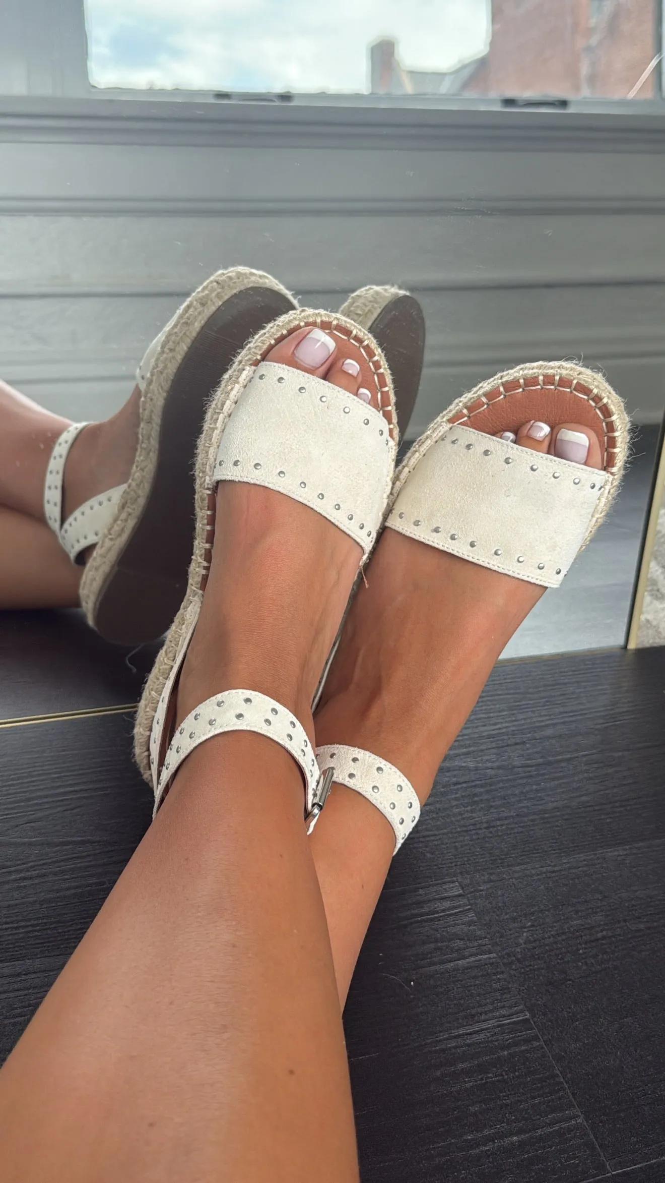 Sunbeam Studded Sandal, Bone