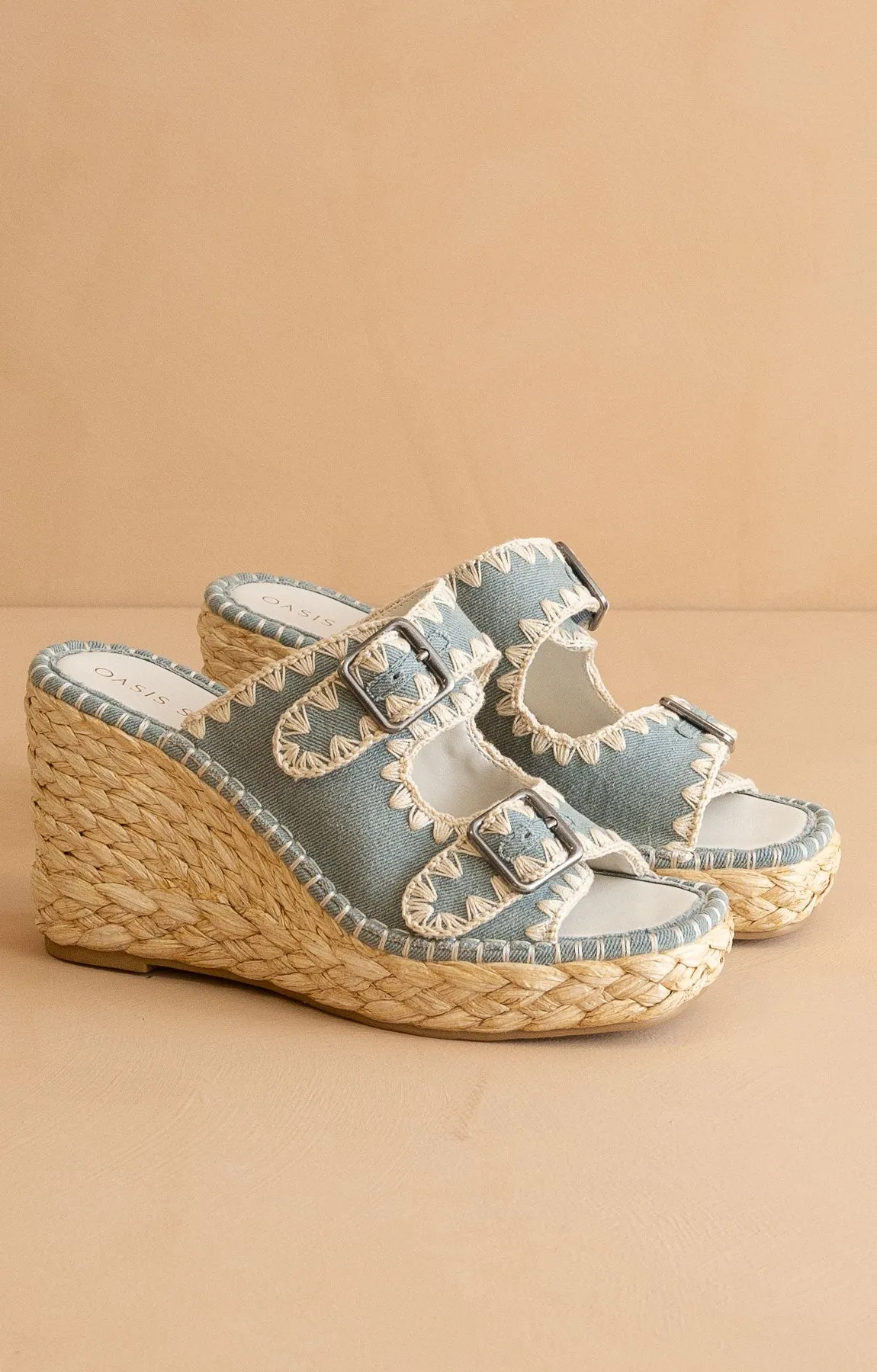 The Rae Embroidered Espadrille Wedges