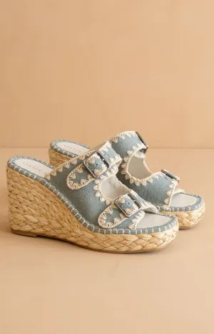 The Rae Embroidered Espadrille Wedges