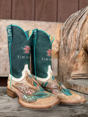 Tin Haul Women's Birds of a Feather Wide Square Toe Western Cowgirl Boots 0007-1541
