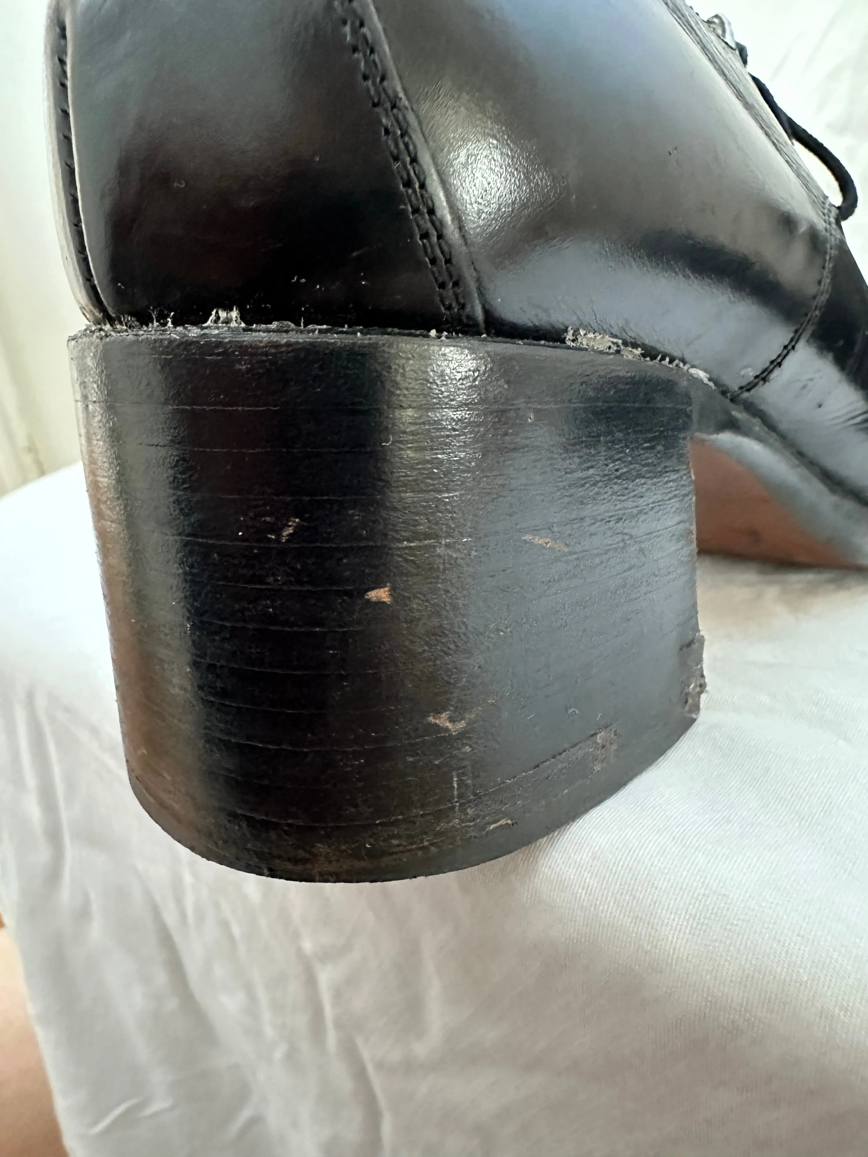 Vintage Block Heal Leather Lace Ups (39/8)