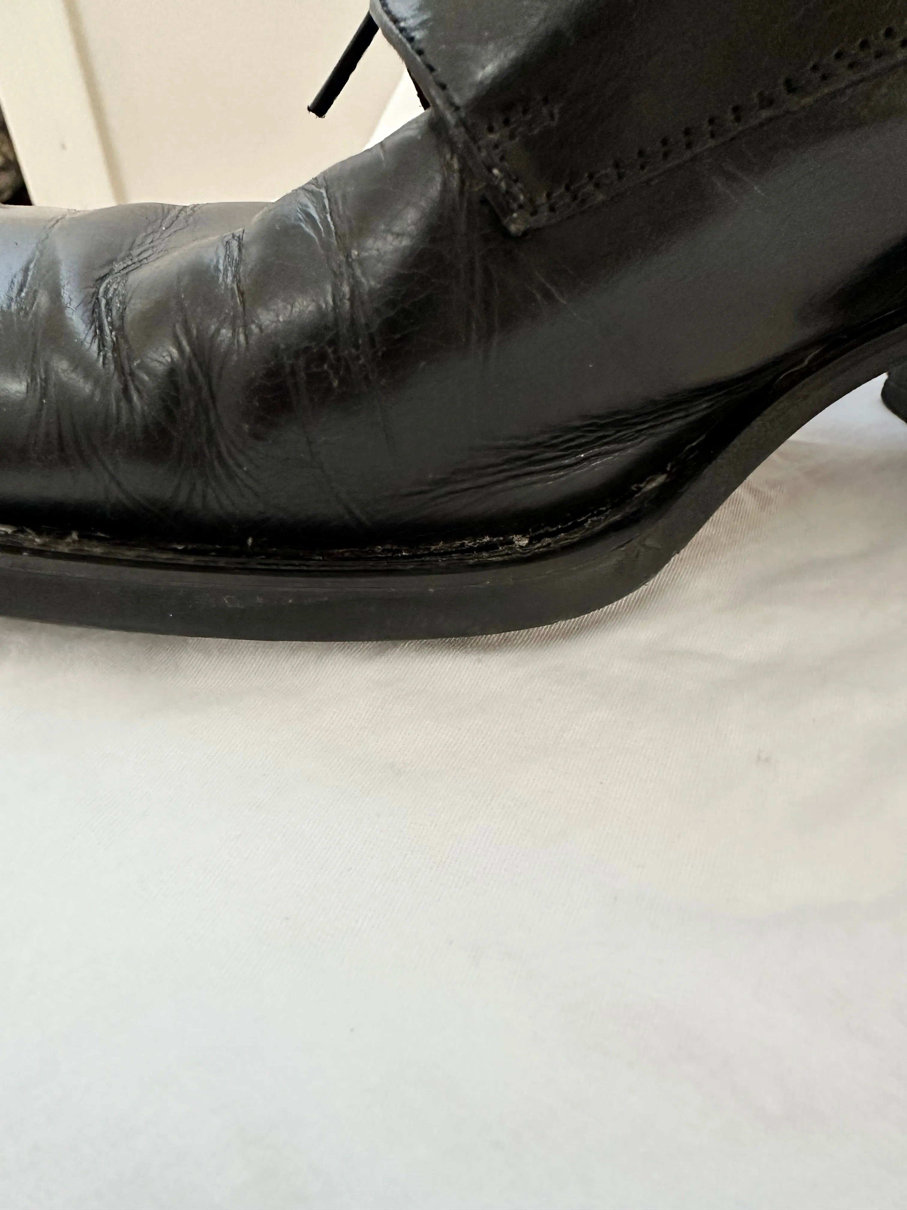 Vintage Block Heal Leather Lace Ups (39/8)