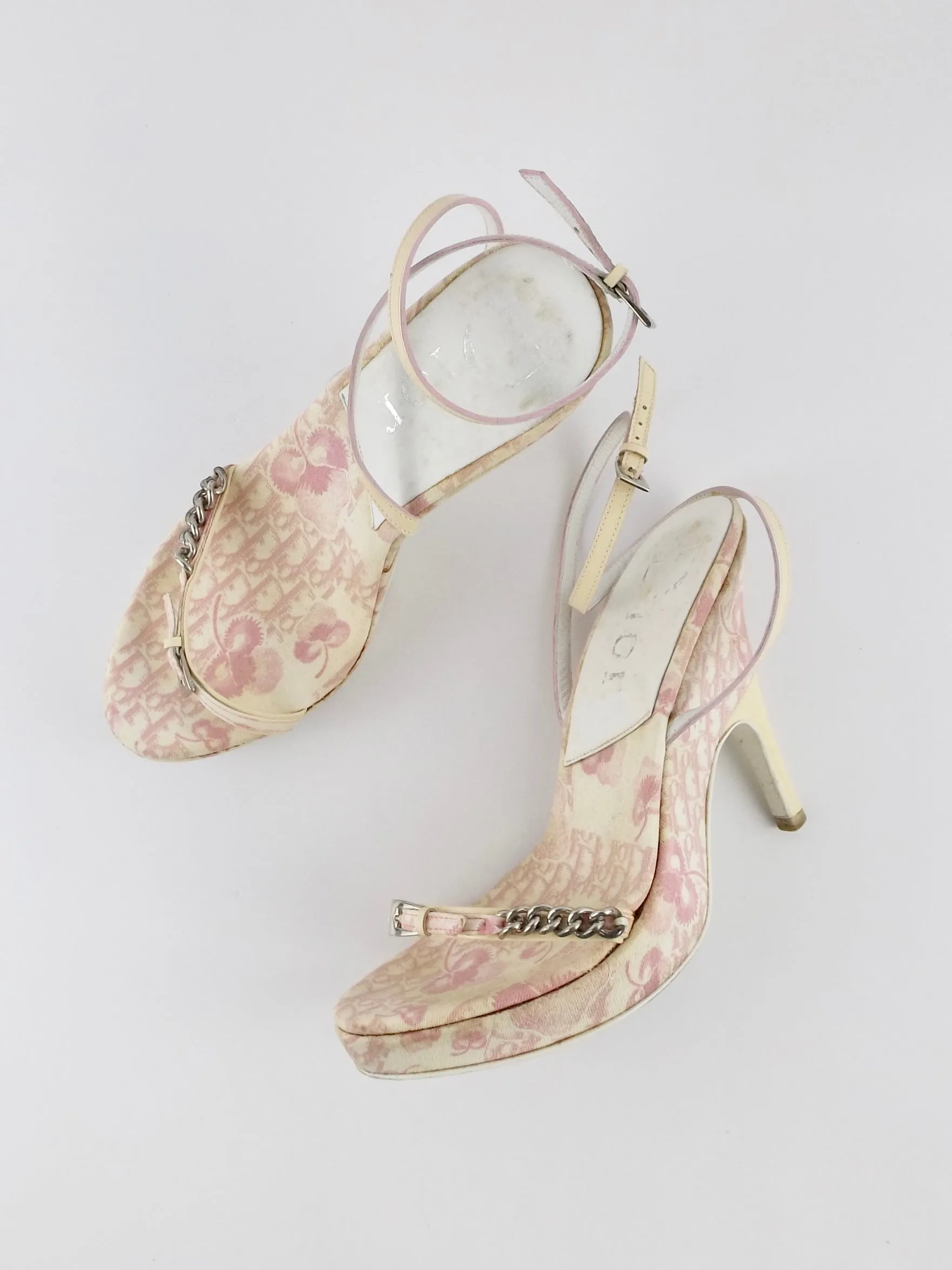 Vintage Christian Dior Pink Monogram Blossom Heels